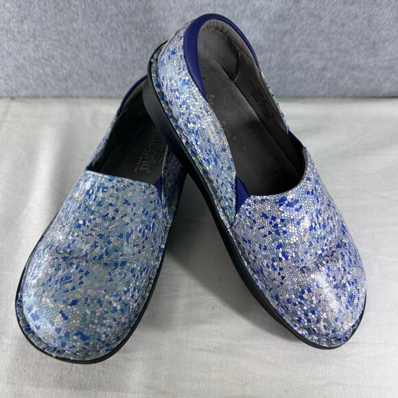 Alegria Women’s sz 36 Debra Quarry DEB-7813 Geometric Blue Nursing Shoe Clog - Picture 2 of 10